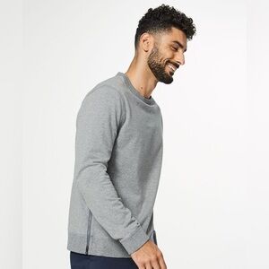Lululemon Mens Cross Cut Long Sleeve Side Zip Crew Neck Sweatshirt Grey M